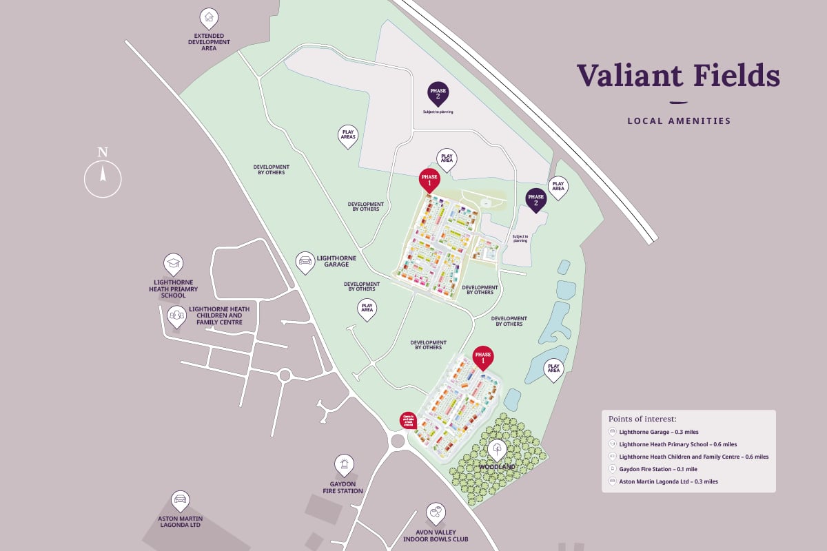 Valiant Fields Amenities Map 