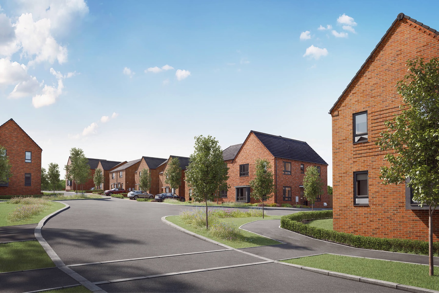 An Artists impression of homes at Seaham Garden Village