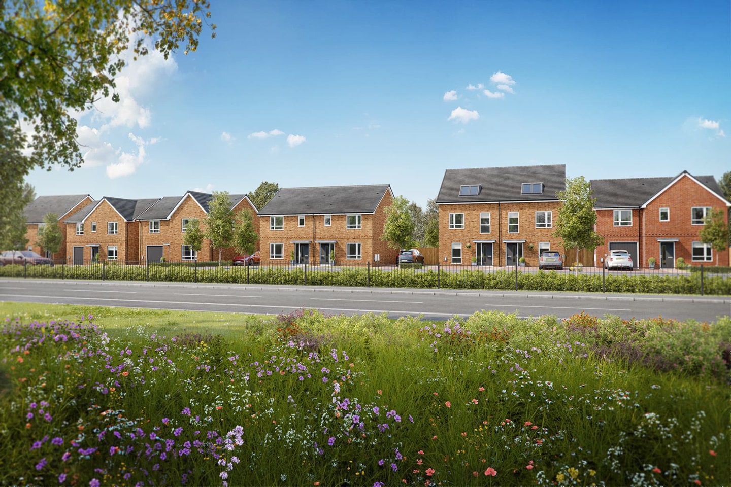 An Artist's impression of a street scene at Stoneridge Hall