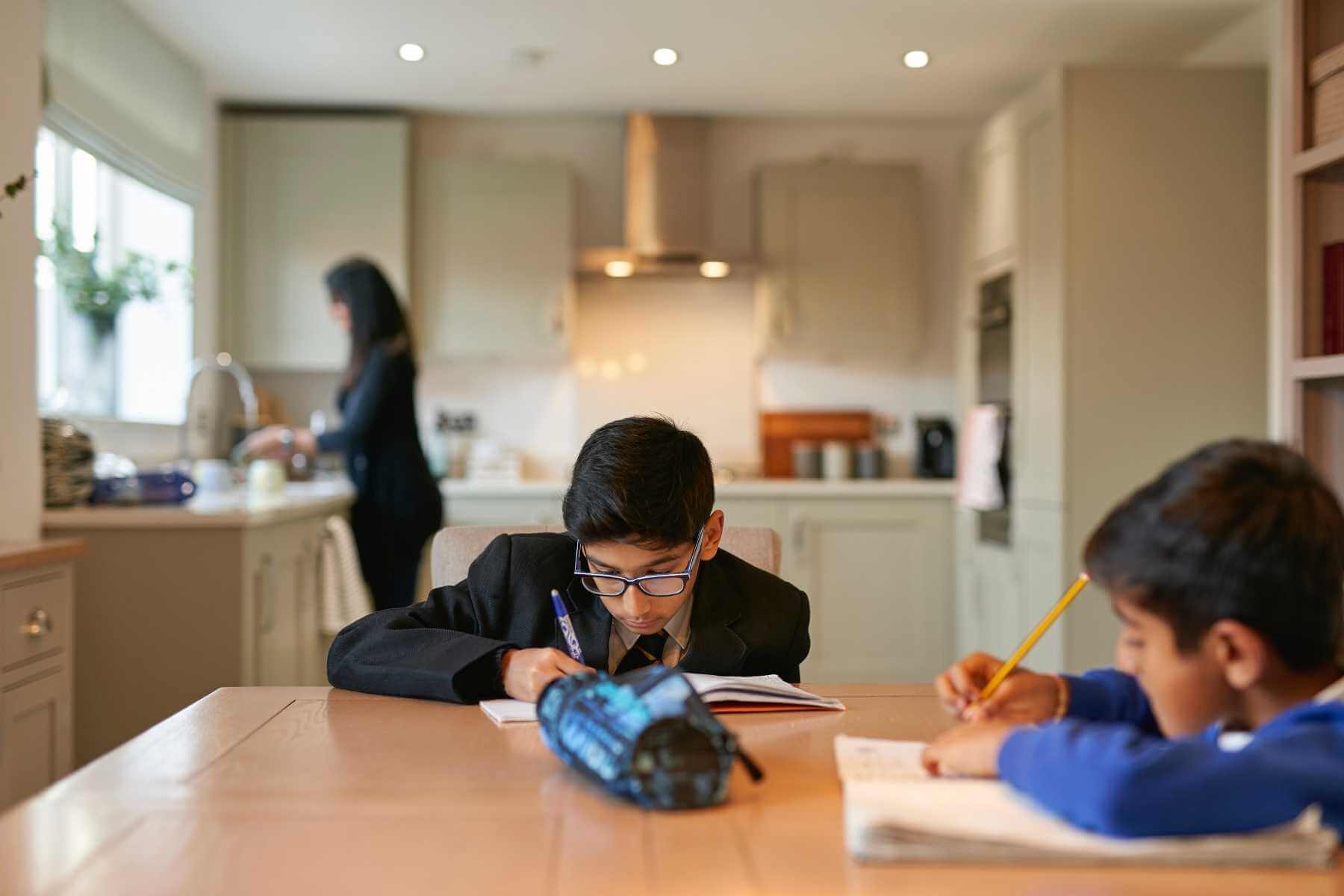 Kids doing homework