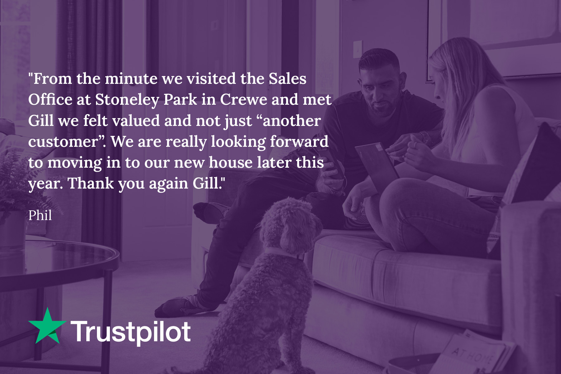 Trustpilot review for Stoneley Park