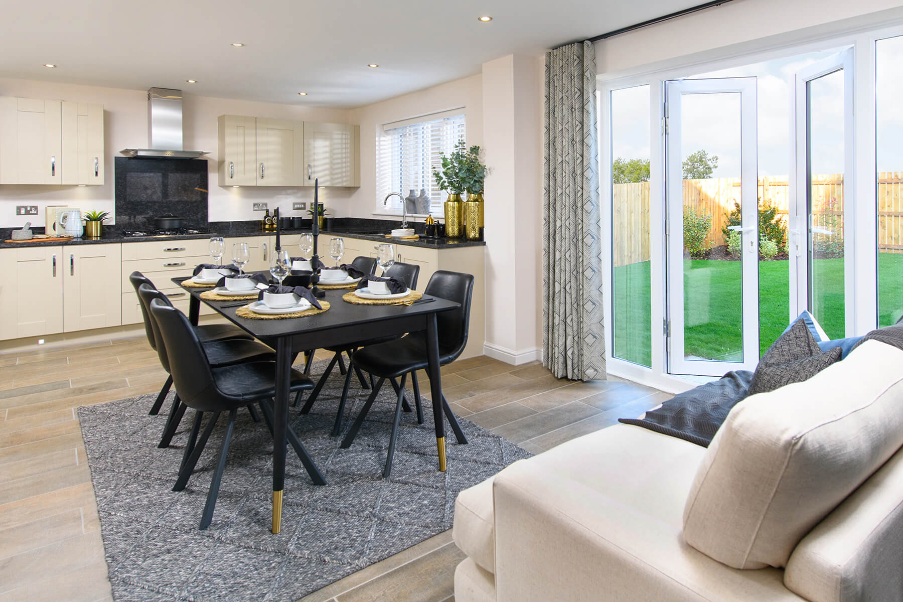 Large kitchen/dining area