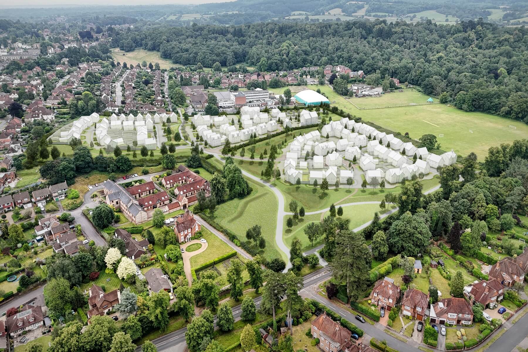 Sondes Meadows aerial CGI