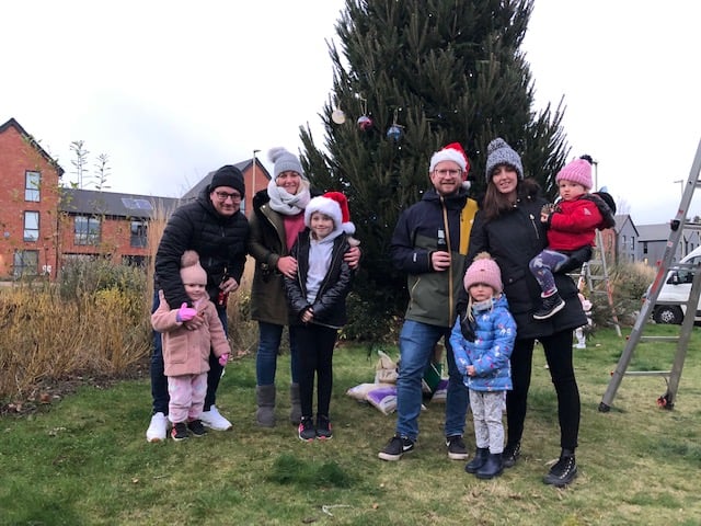 Christmas tree donation with residents at Dukes Quarter