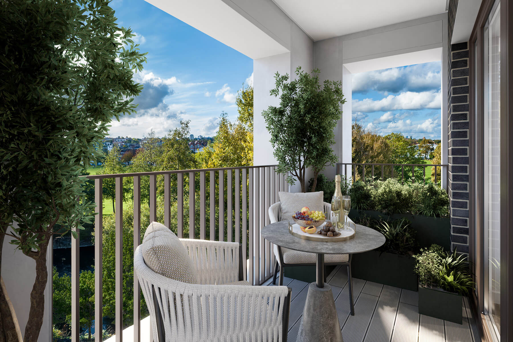 King George's Gate balcony CGI - view is indicative