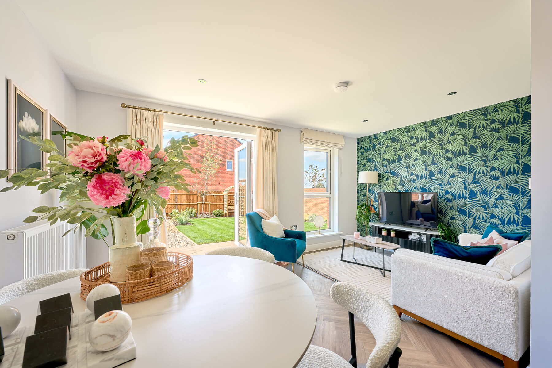 Doors from living area to rear garden