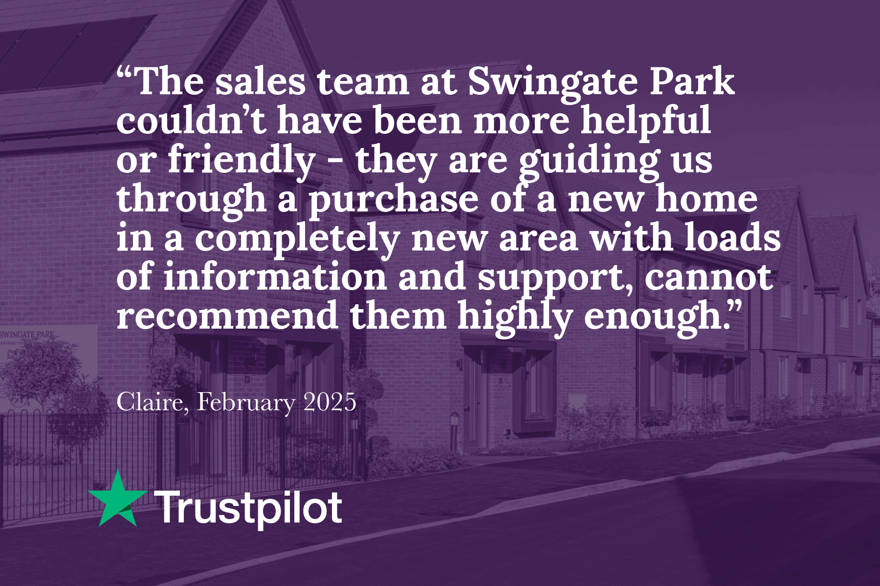 Swingate Park Trustpilot testimonial