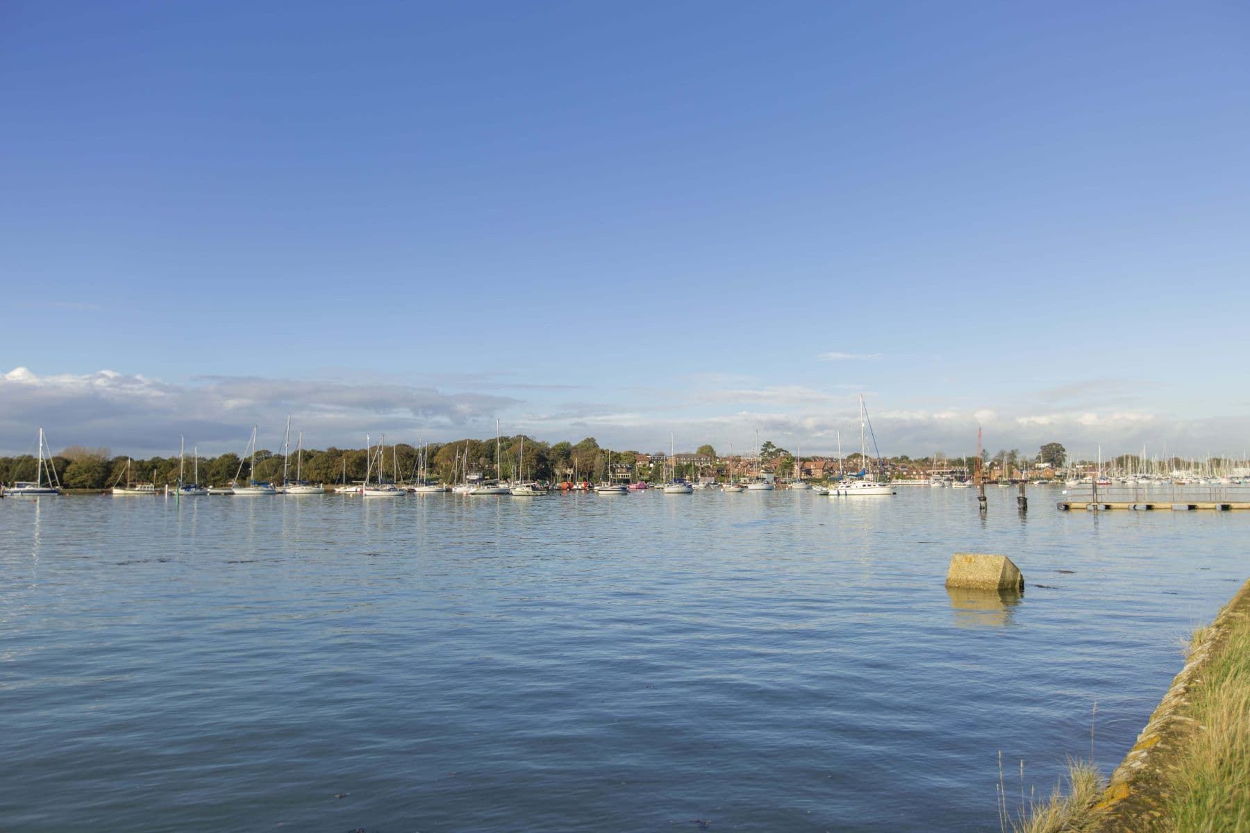 Views from the riverbank at Warsash over to Hamble