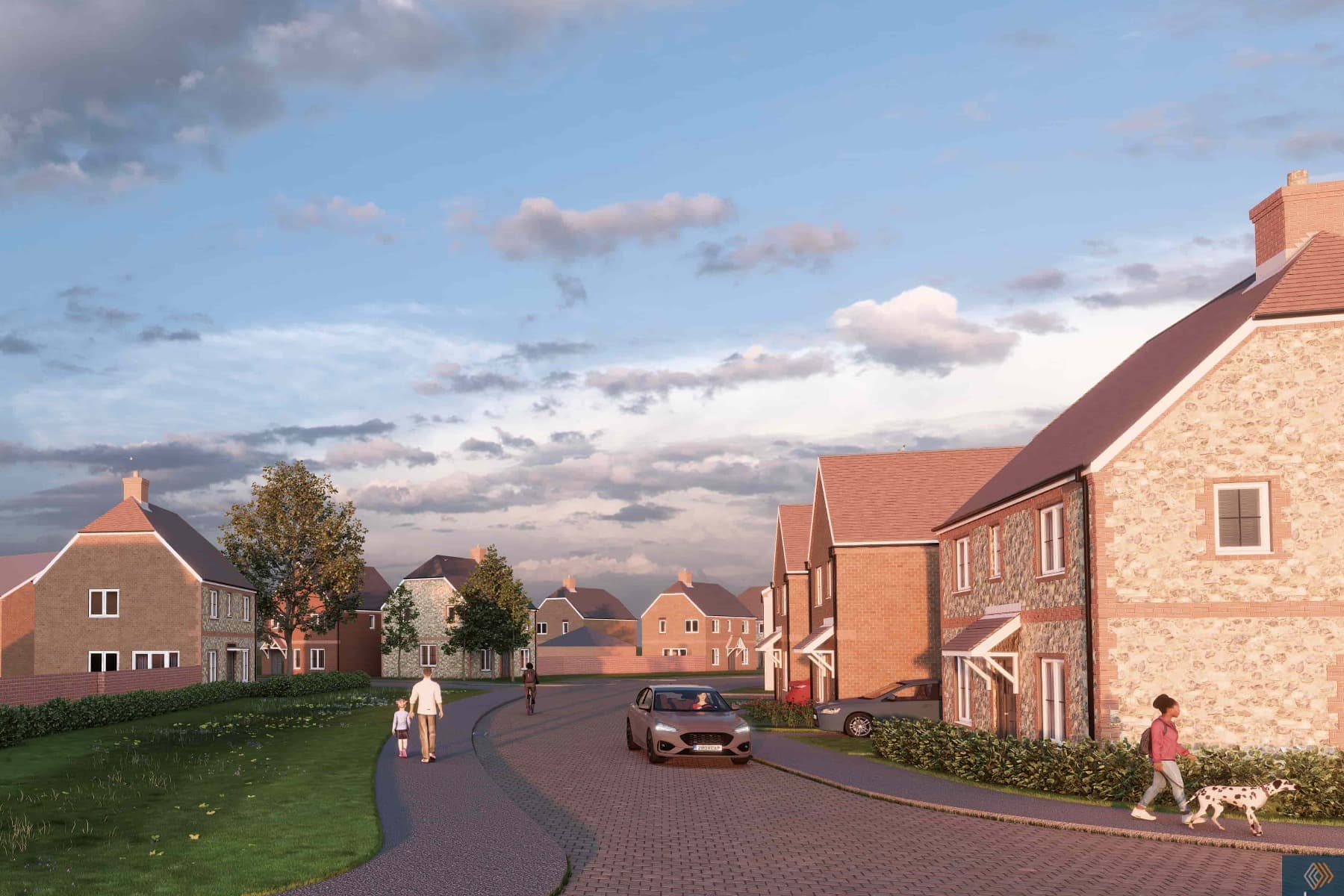 Artists impression of a typical street scene