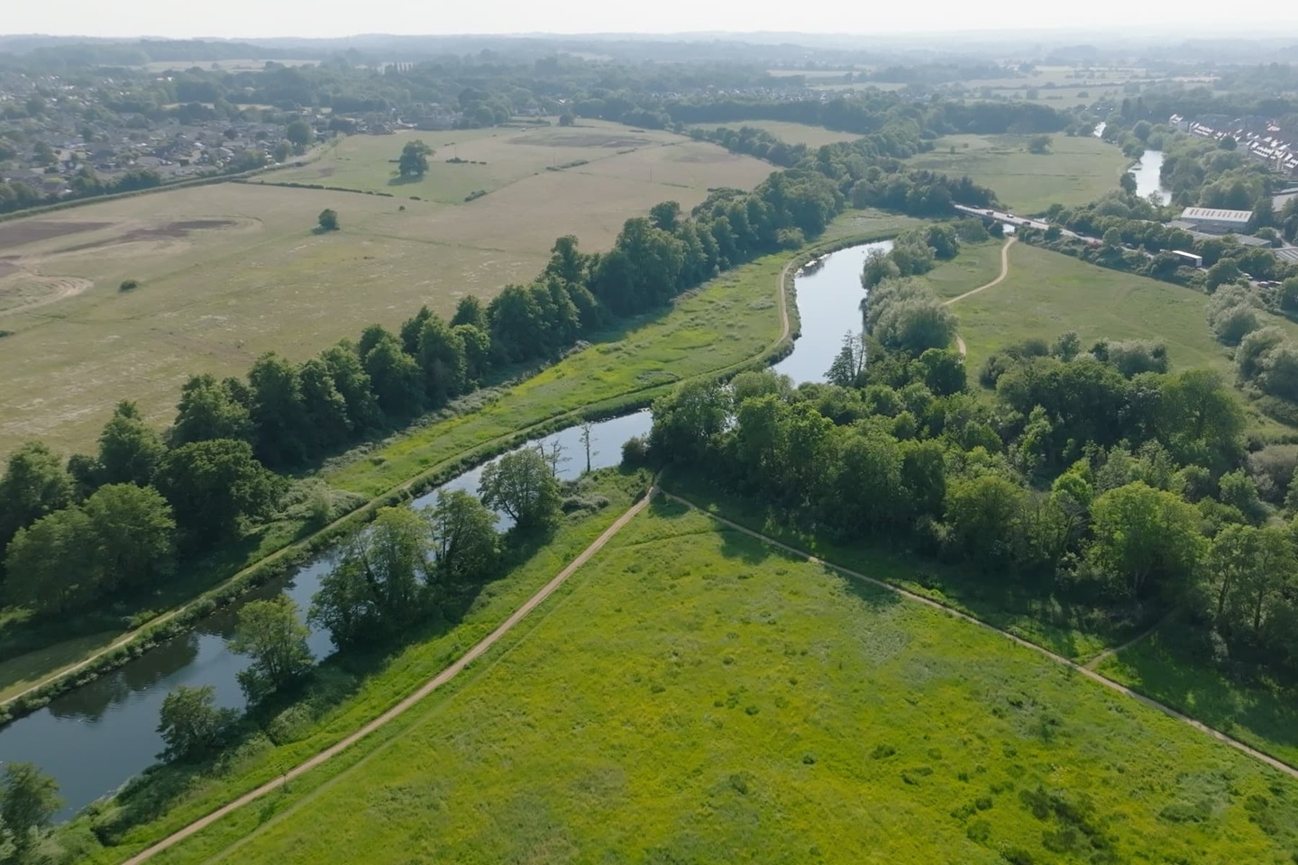 Aerial view of the River Stour