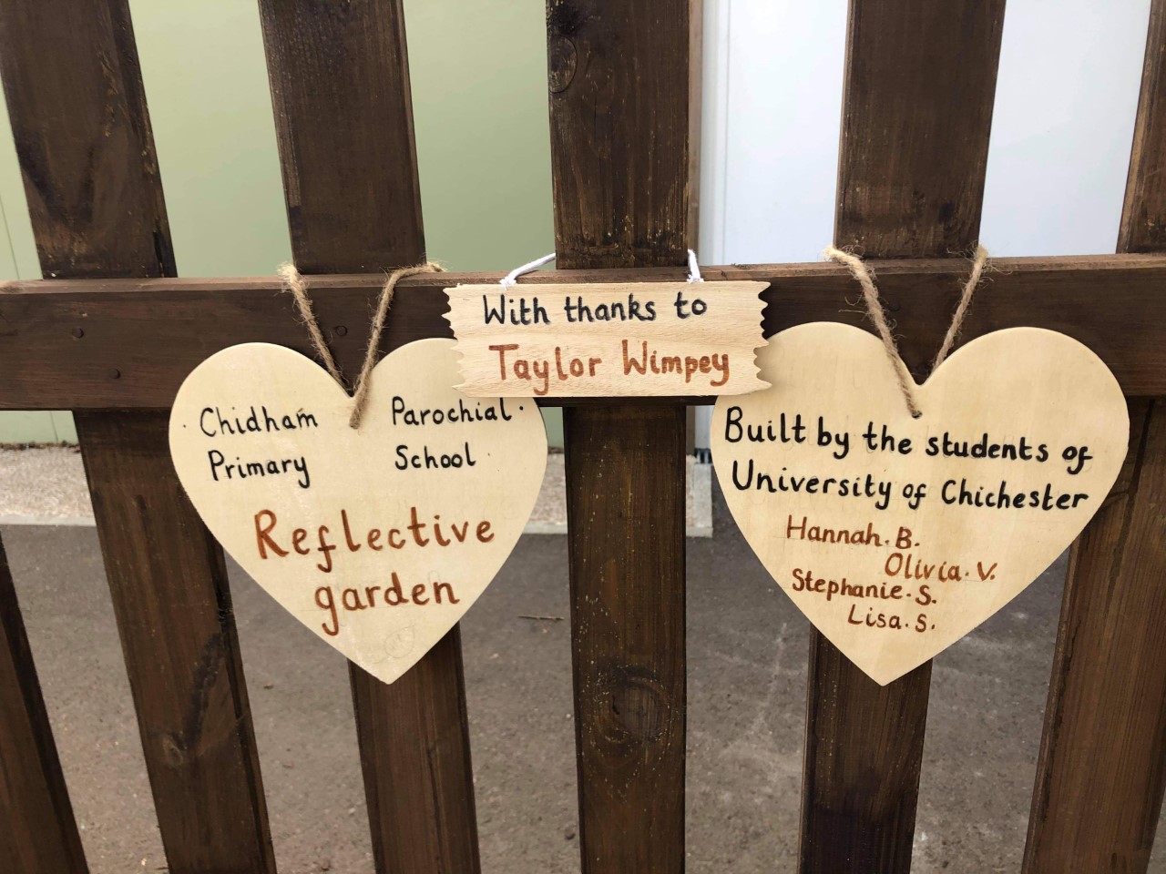 Reflective Garden handmade sign