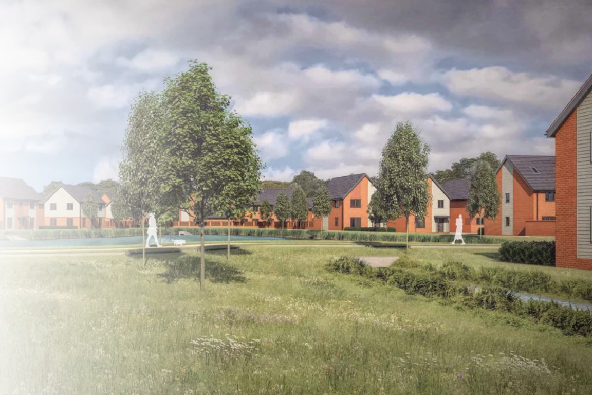 Artist's impression of a typical street scene at Woodlands Chase