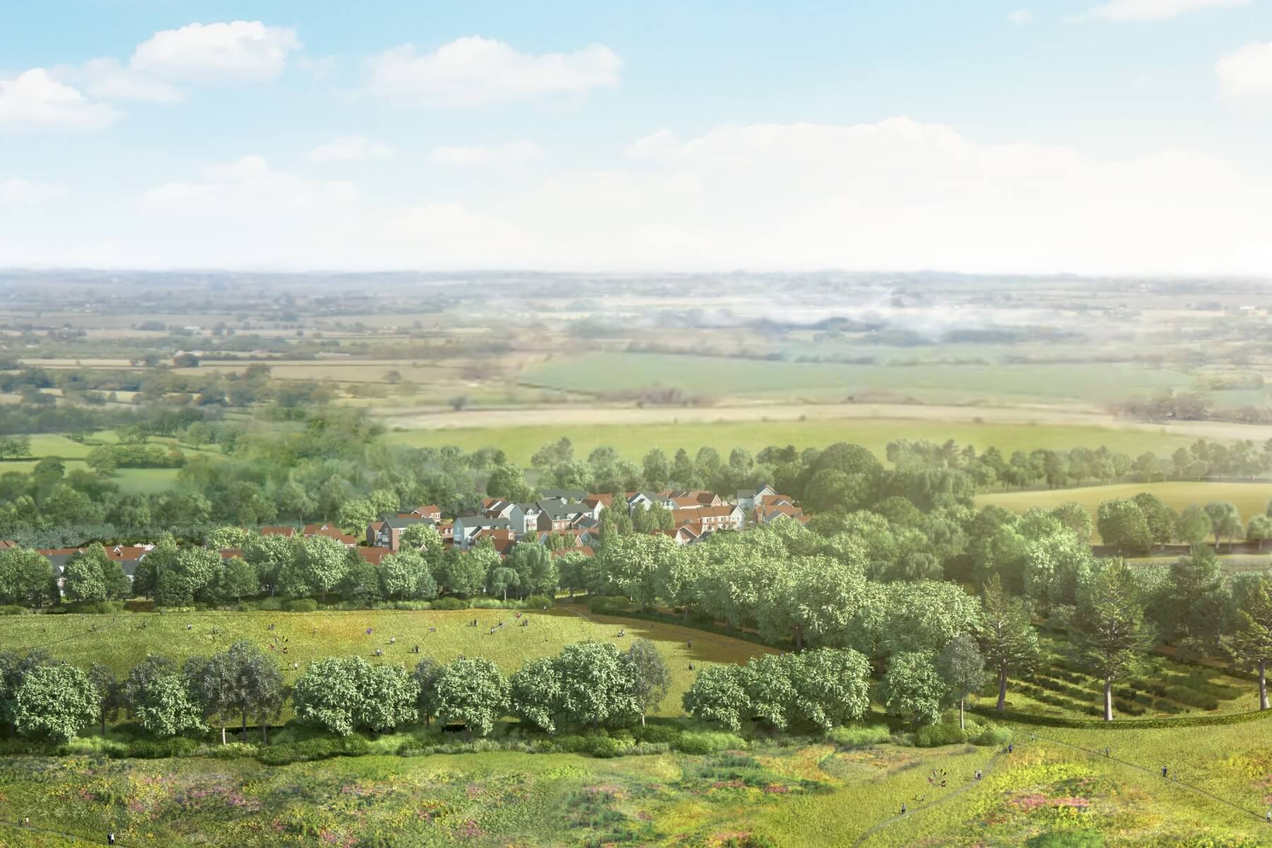 Artist's impression of an aerial view