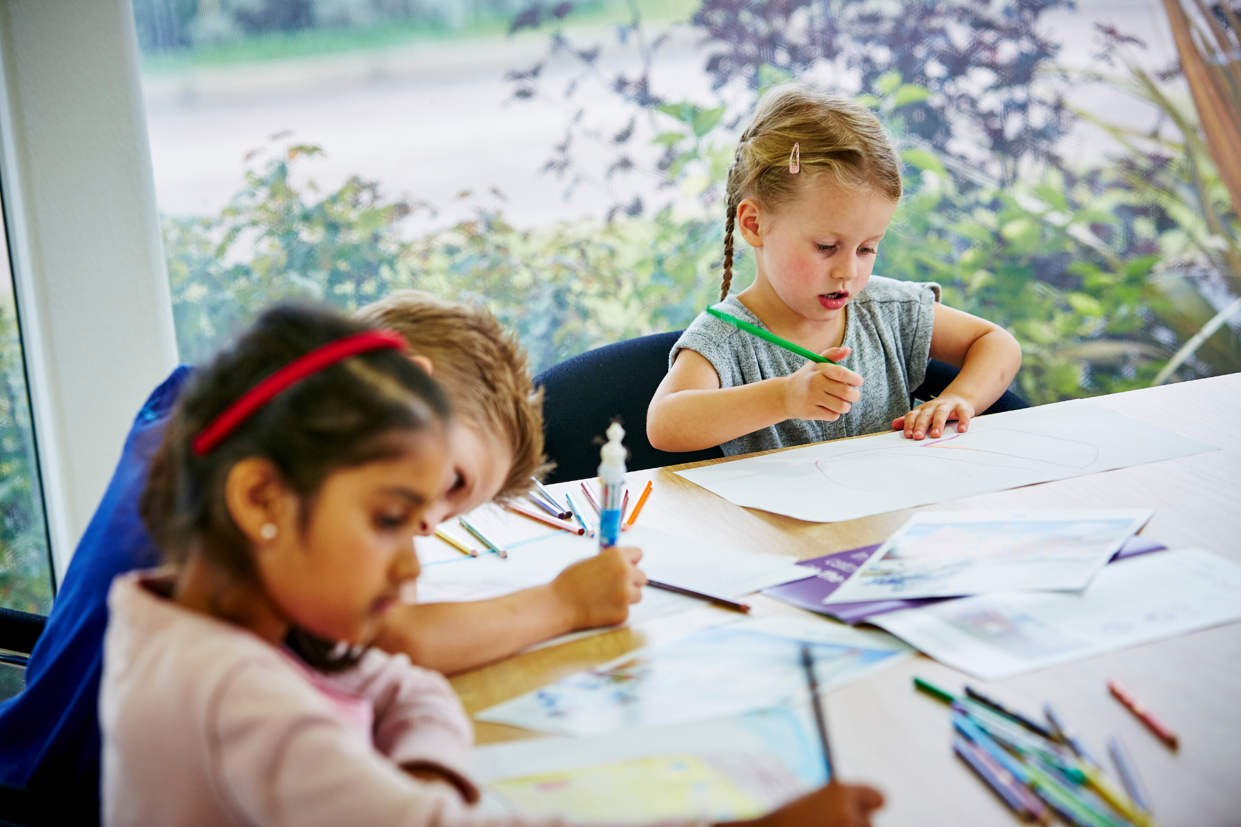 Kids working