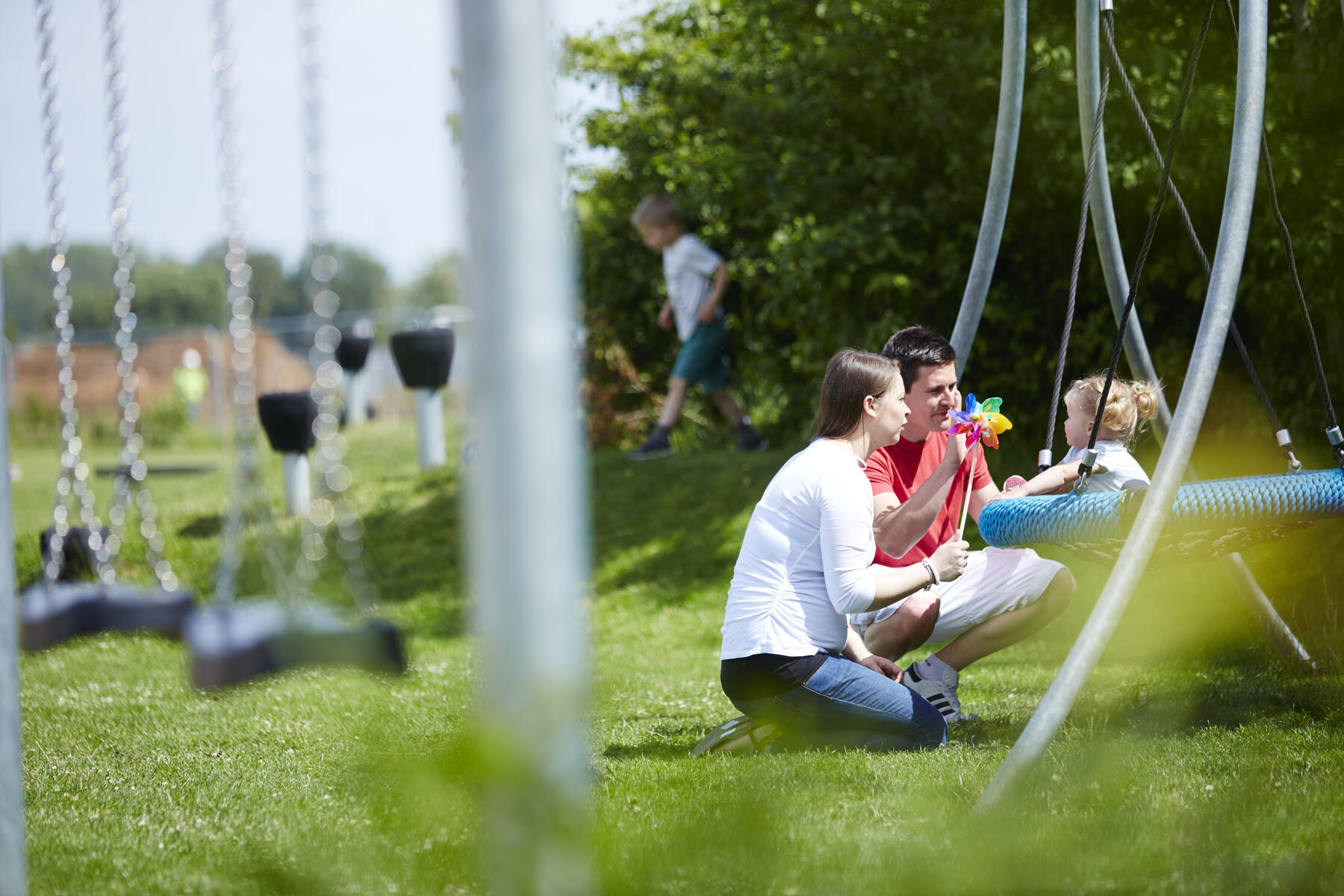 Play area with family