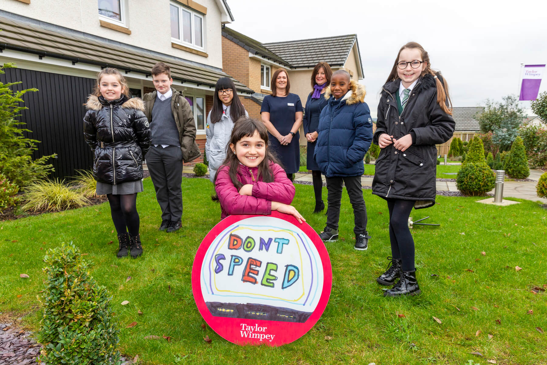 Taylor Wimpey Broomhouse Glasgow speed sign design competition
