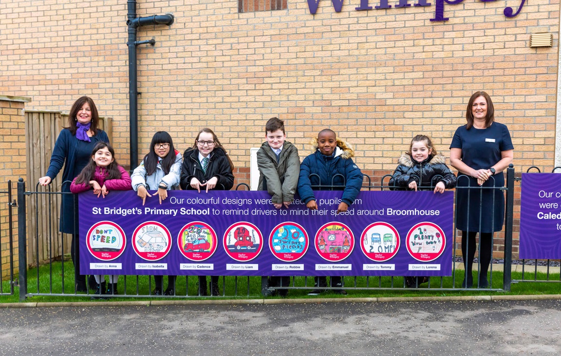 Taylor Wimpey Broomhouse Glasgow speed sign design competition