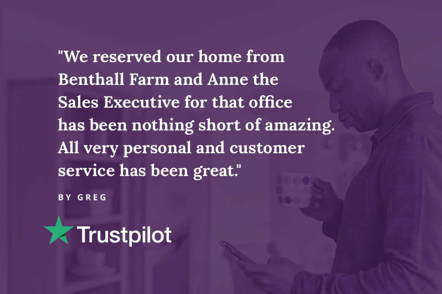 Trustpilot review from customer about development