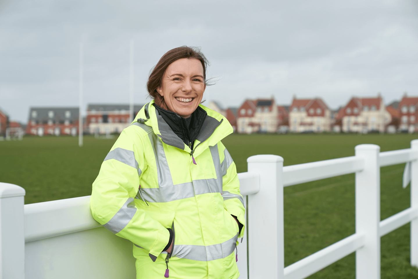 Site manger smiling