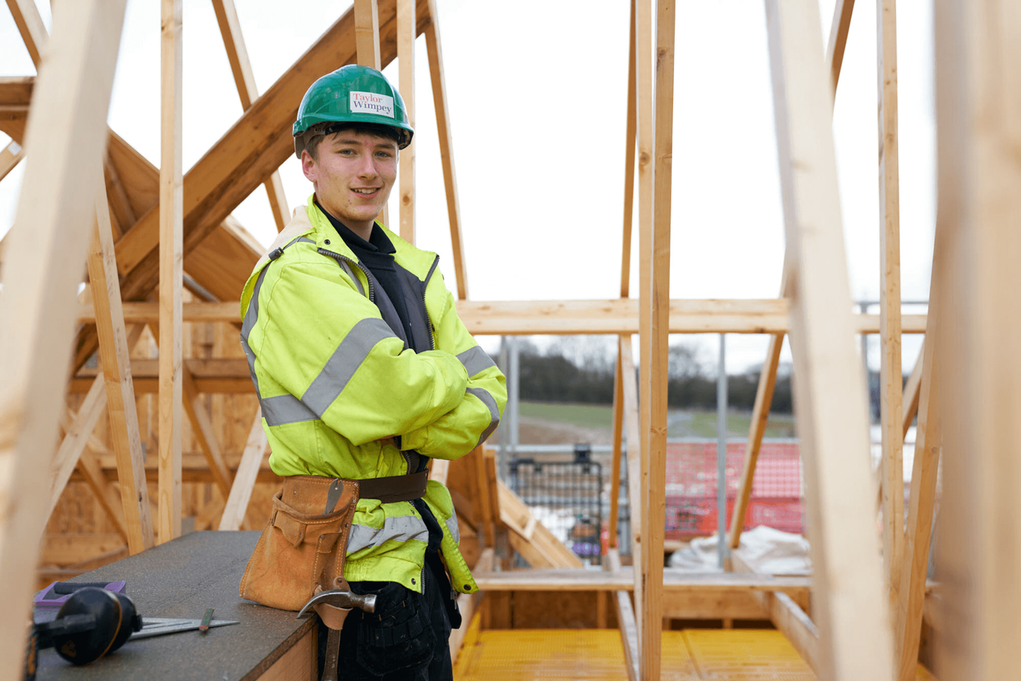 Site worker smiling