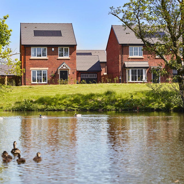 A development with a lake