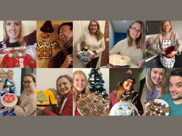 Collage of people showing off their festive bakes