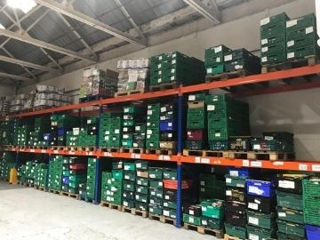 Boxes stacked up in distribution centre