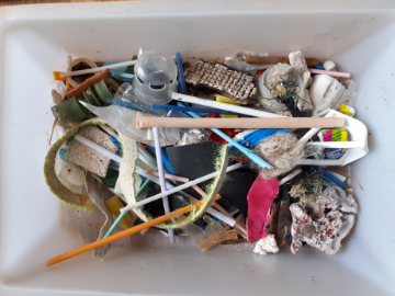 Box of plastic waste