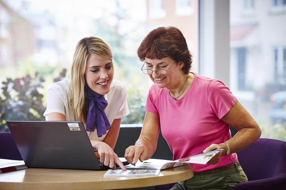 Woman and sales executive