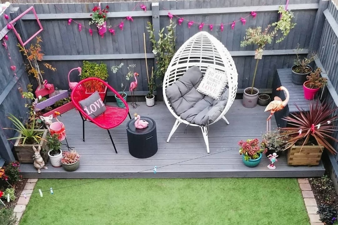 Grey decking area with chairs