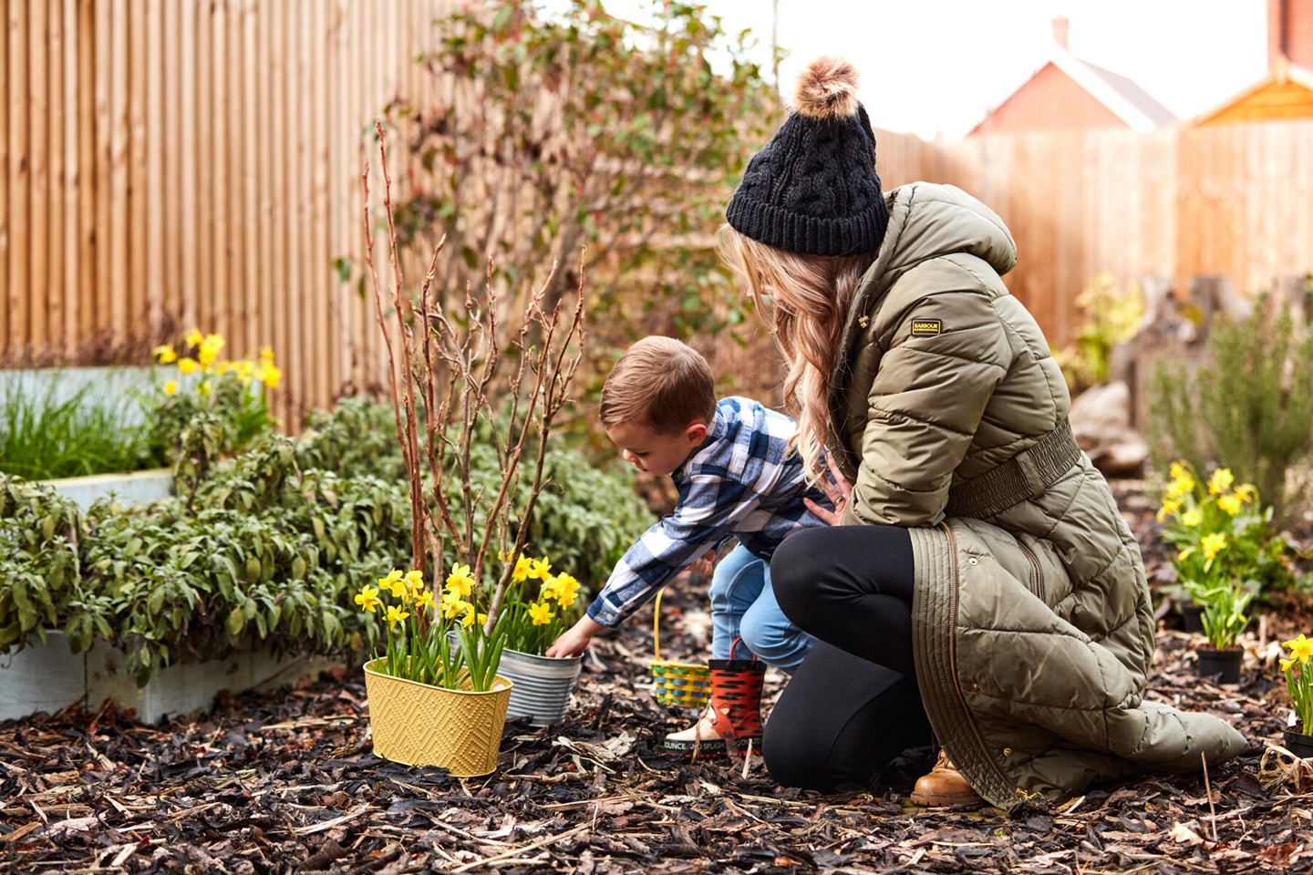 People in garden
