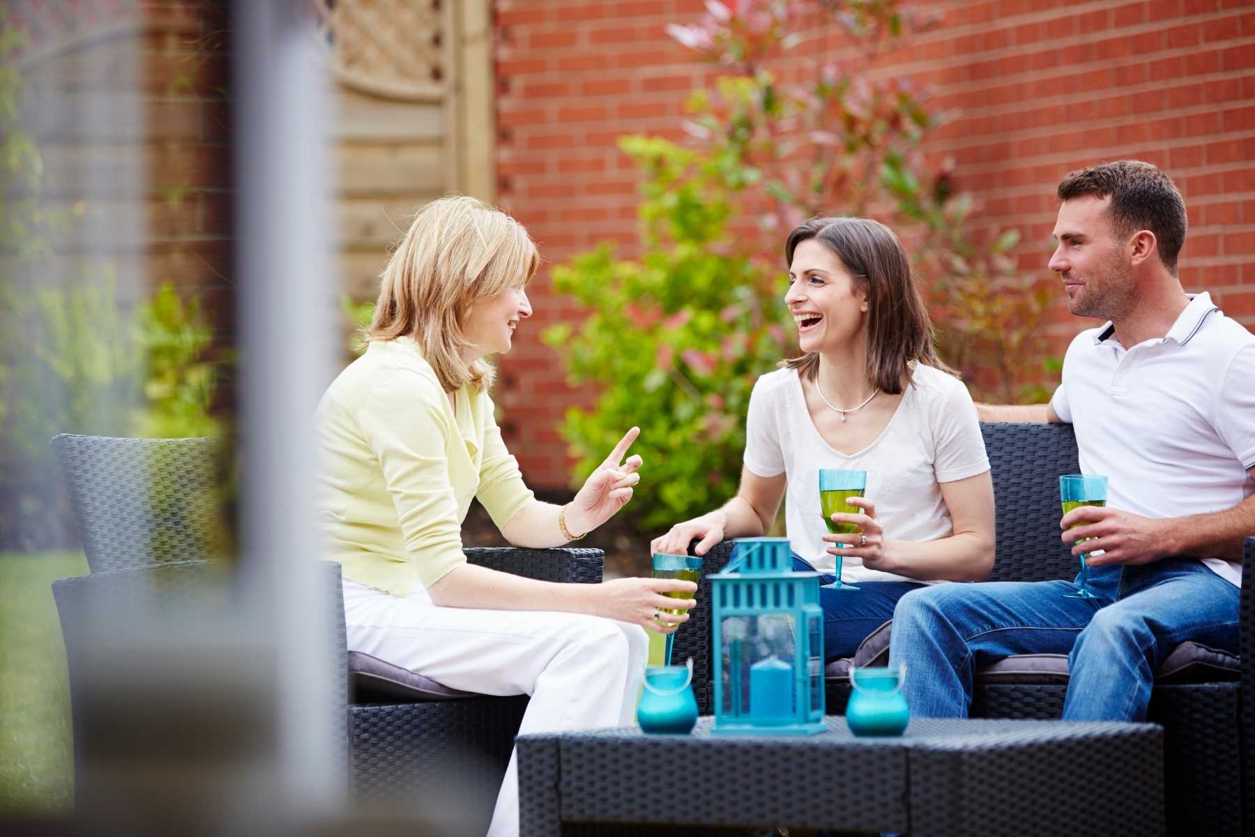 Friends in a garden