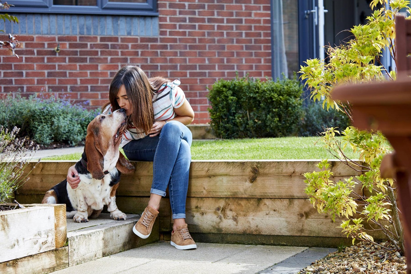 Customer in garden
