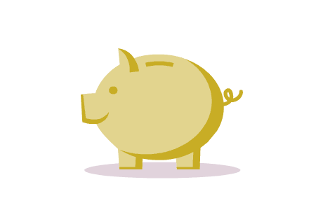 Moving animation of piggy bank