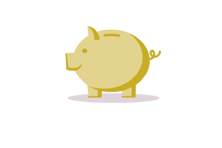 Moving animation of piggy bank